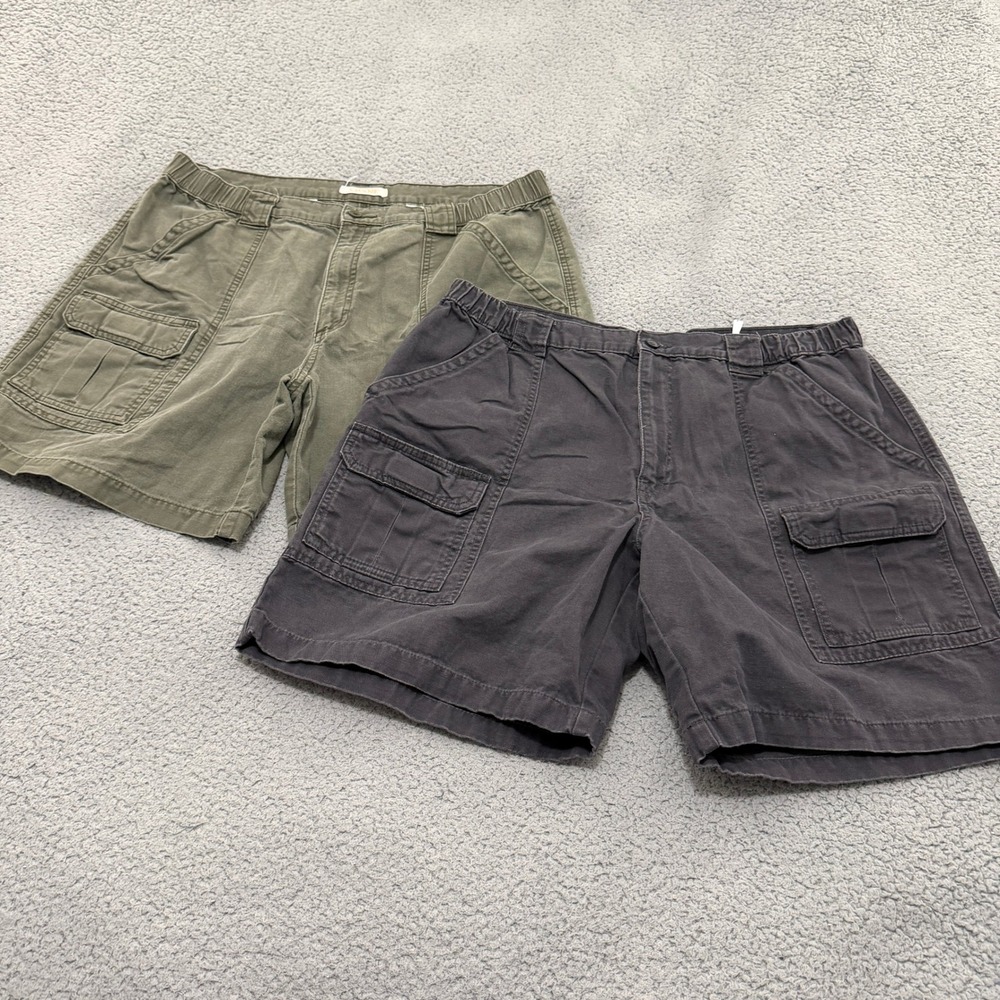 Savane Cargo Shorts Bundle Lot Mens 38 Grey Olive Green Cotton Canvas Utility